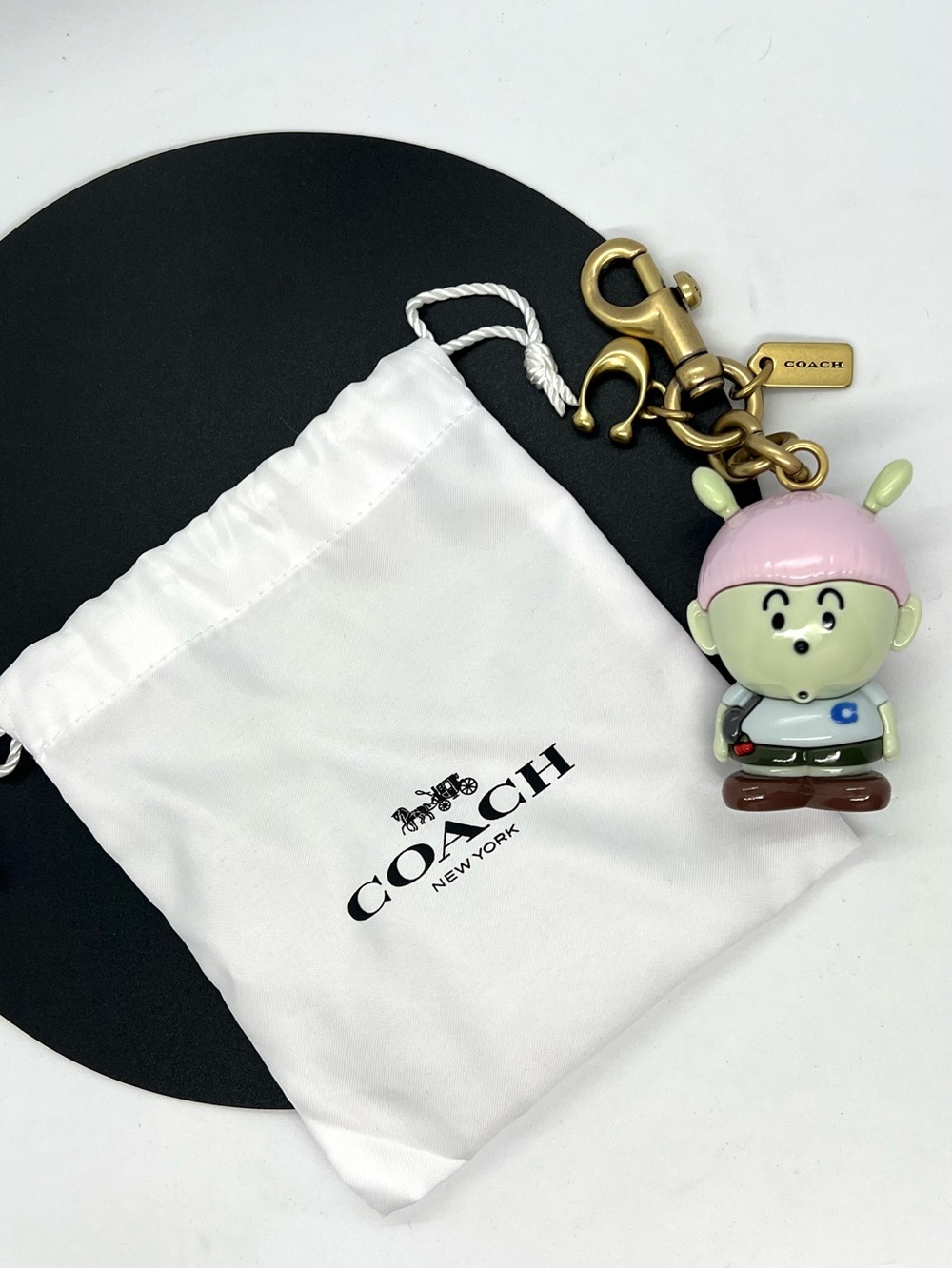 Coach RARE x Brain Dead Xerx Alien Vinyl Bag Charm Keychain CER44 Brass NWOT
